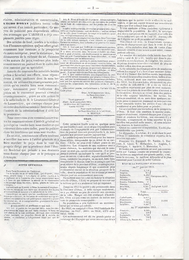 ECHO D ORAN SAMEDI 12 OCTOBRE 1844 PAGE 00 02.JPG